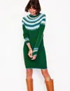 Boden Eleanor Fair Isle Dresspine, Fair Isle Women  In Green