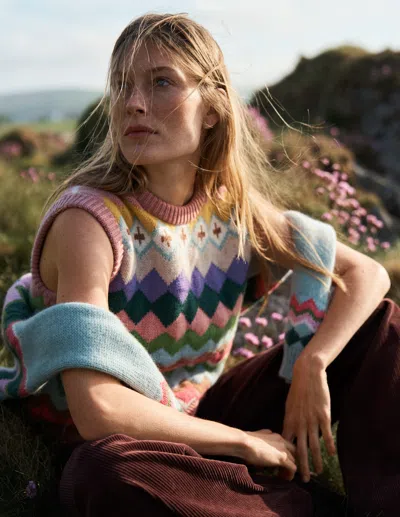Boden Eleanor Fair-isle-pullunder-rosa Klassisches Fair-isle In Multi