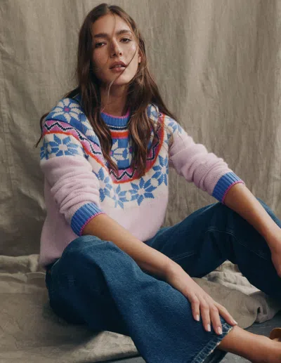 Boden Eleanor Fair Isle Sweater Meadowsweet Pink  In Multi