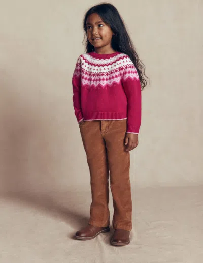 Boden Kids' Eleanor Fair-isle-pullover In Kirsche | Grösse 98 In Pink