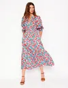 Boden Bella Puff Sleeve Tiered Maxi Sundress In Multi