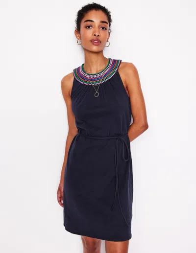 Boden Eleni Embroidered Short Dressnavy Women  In Blue