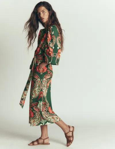 Boden Eli Jerseykleid Mit Ziernaht An Den Ärmeln-jäger, Boho In Grün | Grösse 48 In Green