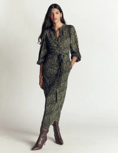 Boden Eli Jersey-midikleid Mit Gürtel In Grün | Grösse 30 In Green