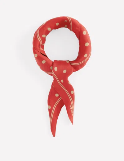 Boden Elisabeth Quadratischer Seidenschal In Rot In White