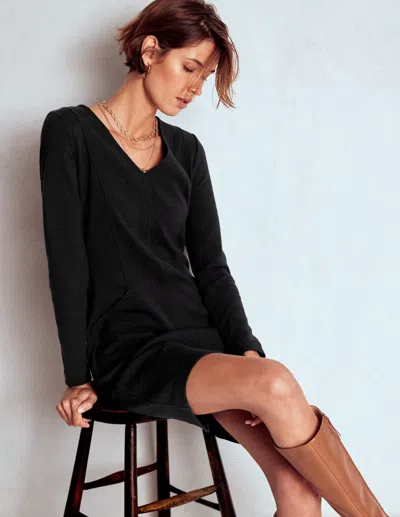 Boden Ellen V Neck Ottoman Dress Black