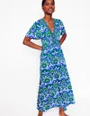 Boden Ellie Flutter Maxi Tea Dressblue, Decorative Dandelion Women  In Blue/ Decorative Dandelion