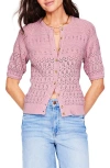 Boden Elodie Openwork Short Sleeve Cotton Cardigan