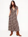 Boden Eloise Tiered Jersey Dress-cheetah Pop Female  In Multi