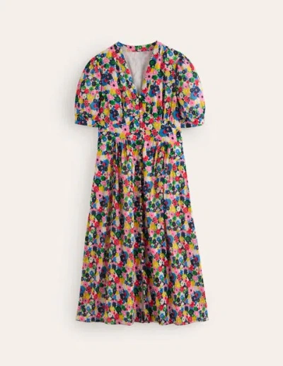 Boden Elsa Crinkle Midi Tea Dress Multi, Paintbox Ditsy Women