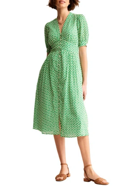 Boden Elsa Floral Print Midi Dress In Green Primrose