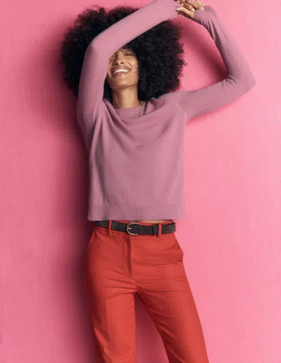Boden Elsie Kaschmirpullover Mit Rundhalsausschnitt In Rosa | Grösse Xs In Pink