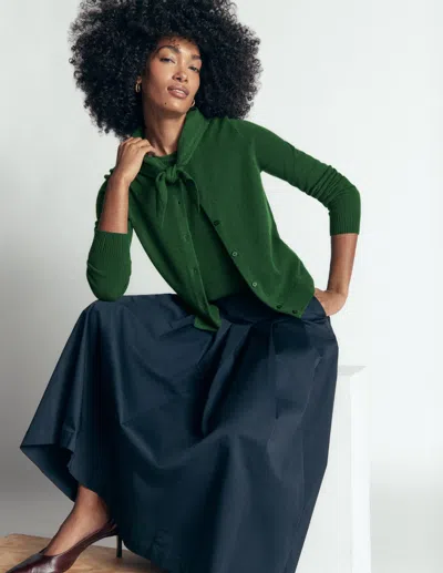 Boden Elsie Kaschmir-strickjacke Mit Rundhalsausschnitt In Grün | Grösse Xs In Green