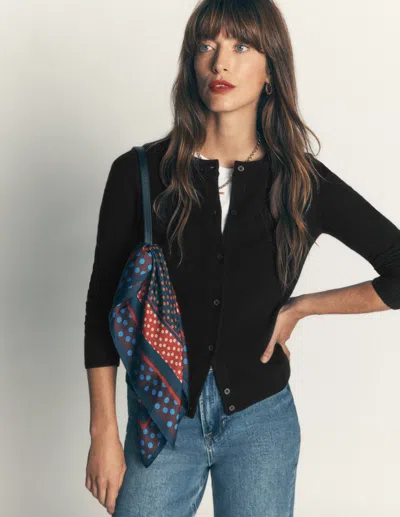 Boden Elsie Kaschmir-strickjacke Mit Rundhalsausschnitt In Schwarz | Grösse Xs In Black