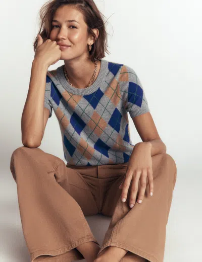 Boden Elsie Kaschmir-t-shirt Mit Rundhalsausschnitt In Grau | Grösse Xs In Multi