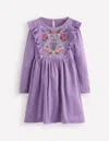 Boden Embroidered Bodice Dress Grape Lilac Girls  In Purple