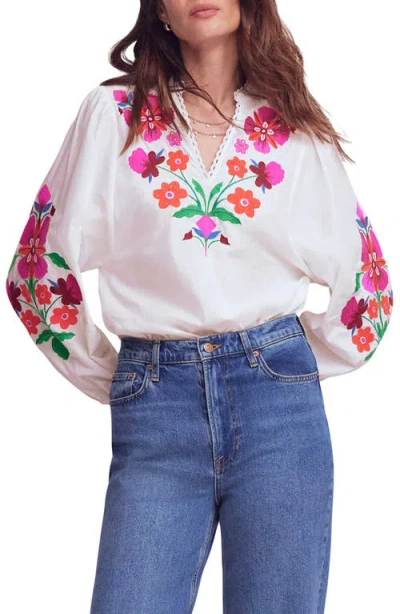Boden Embroidered Floral Dolman Sleeve Top In Multi