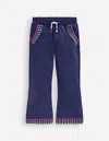 Boden Embroidered Kick Sweatpants College Navy Embroidery  In Blue