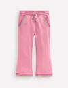 Boden Embroidered Kick Sweatpants Pink Haze Embroidery  In Pink