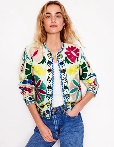 Boden Embroidered Linen Jacket Multi Embroidery Women
