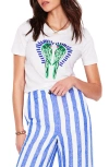 Boden Embroidered Parrots Cotton Graphic T-shirt In White