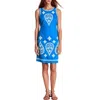 Boden Embroidered Linen Shift Dress-kingfisher Blue Female  In Blue