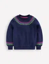 Boden Embroidered Sweatshirt College Navy Embroidery  In Blue