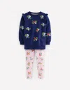 Boden Embroidered Tunic Set College Navy Embroidery  In Blue