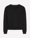 Boden Emilia Baumwollpullover Mit Rundhalsausschnitt-schwarz In Black
