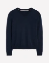 Boden Eva Kaschmirpullover Mit Rundhalsausschnitt-aqua Marine Marl In Navy