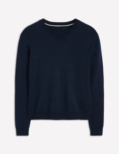 Boden Emilia Cotton Crew Jumper Navy Women