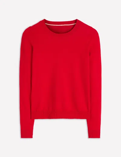 Boden Emilia Cotton Crew Sweater Salsa Red