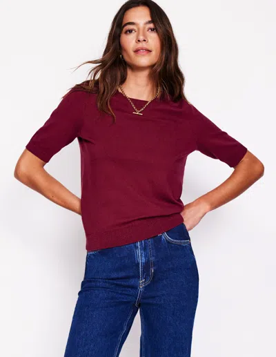 Boden Emilia Cotton Crew T-shirt-deep Wisteria Female