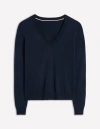 Boden Emilia Baumwollpullover Mit V-ausschnitt-marineblaue In Navy
