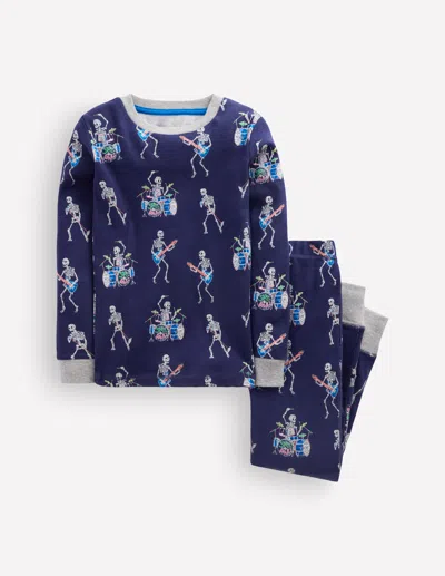 Boden Kids' Eng Anliegender, Im Dunkeln Leuchtender Schlafanzug | Grösse 92 In Blue
