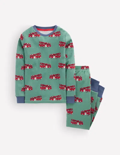 Boden Kids' Eng Anliegender, Langer Schlafanzug | Grösse 92 In Green