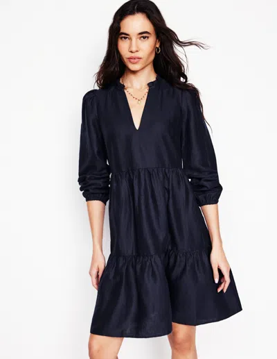 Boden Esme Linen Short Dressnavy Women  In Navy