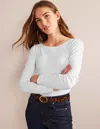 Boden Essential Jersey-oberteil Mit U-boot-ausschnitt-weiss In White