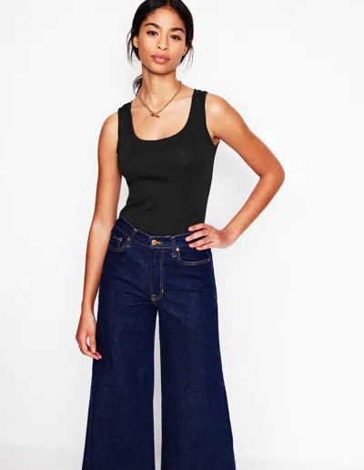 Boden Basic-top Mit Tiefem Rundhalsausschnitt-schwarz In Blue