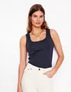 Boden Basic-top Mit Tiefem Rundhalsausschnitt-marineblaue In Black
