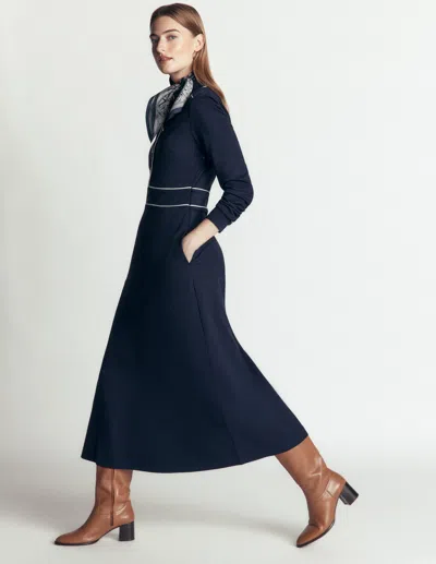 Boden Etta Ponte-kleid Mit Paspelierung In Blau | Grösse 30 In Blue