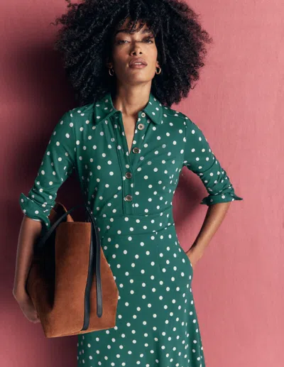 Boden Etta Ponte-kleid Mit Paspelierung In Grün | Grösse 30 In Green