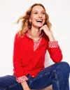 Boden Eva Cashmere Crew Cardiganstrawberry Tart Red Women  In Strawberry Tart Red