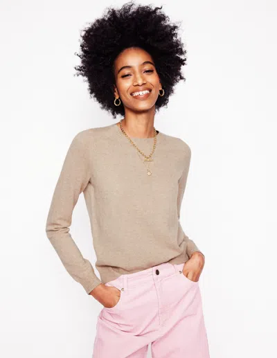 Boden Eva Kaschmirpullover Mit Rundhalsausschnitt-graubraun Meliert In Multi