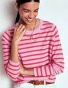Boden Eva Kaschmirpullover Mit Rundhalsausschnitt-rosa/orange Streifen In Multi