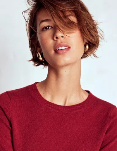 Boden Eva Cashmere Crew Neck Sweater Red Liquorice