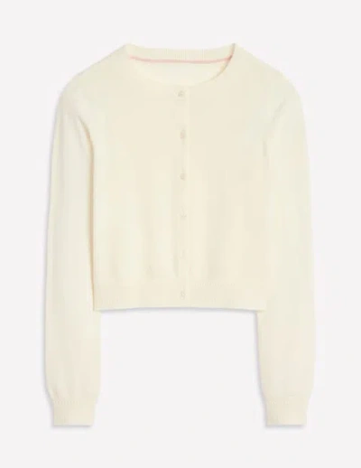 Boden Eva Cashmere Cropped Cardigan Warm Ivory Women