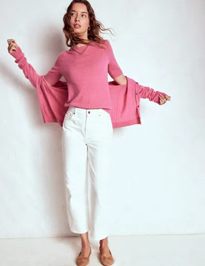 Boden Eva Kaschmir-t-shirt-rosenrosa Melange In Pink