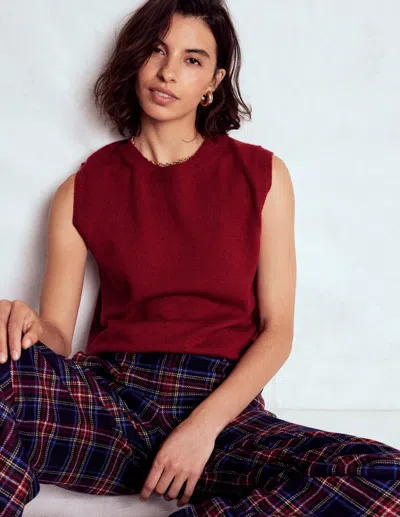 Boden Eva Cashmere Vest Red Liquorice  In Burgundy