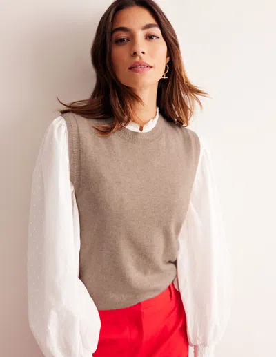 Boden Eva Cashmere Tank Chinchilla Melange Women